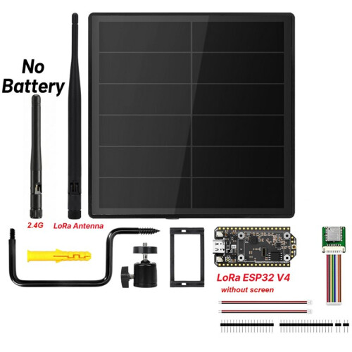Kit di Nodi Solari LoRa da 5 W Dev-Board con Supporto Meshtastic con WiFi LoRa 32 V4 e Antenna LoRa 2.4G e Modulo GPS. 868 MHz 1