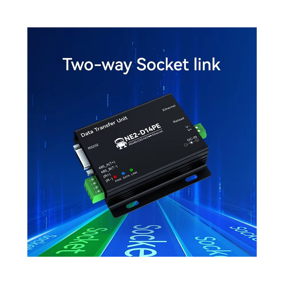 Rs485/232/422 To Ethernet Serial Server Modbus Gateway Cdsent Ne2-D14pe Poe Power Signal Isolation For Tcp Udp Mqtt Http Black 6034020625466