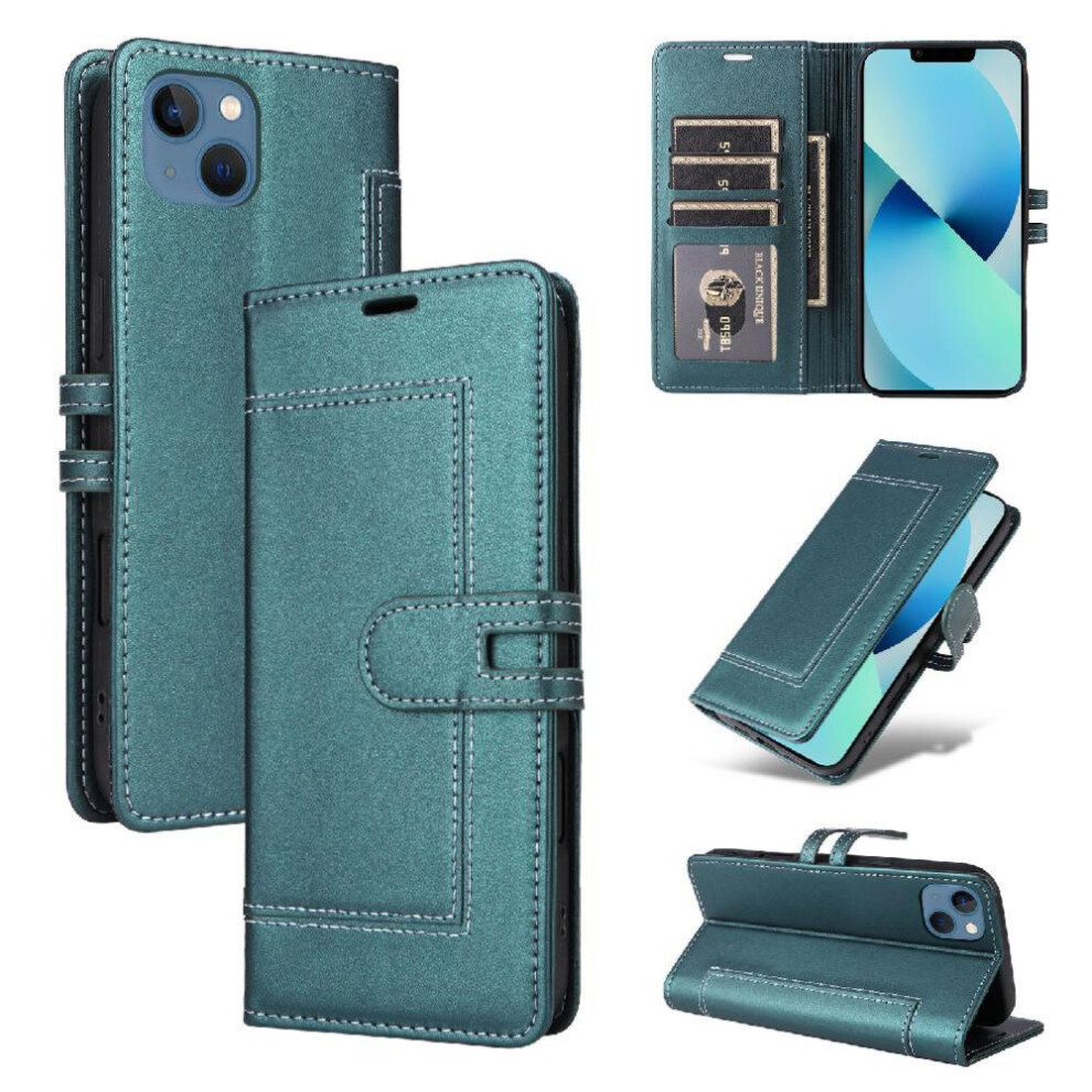 () Flip Case For Iphone 12 Kickstand Card Slots Magnetic Buckle Closure Premium Pu Leather Rfid Blocking 764563247189