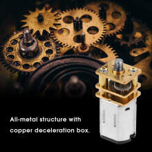 Mini Metal DC Motor with Copper Gearbox for DIY Robots 3-6V Low Speed Drive