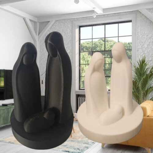 3D Printed Nativity Scene Figurine for Religious Home-White 1