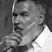 Gentleman Stainless Steel Portable Beard & Hair Comb 14.8cm Black