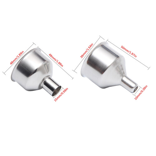 2PCS Multipurpose Stainless Steel Small Funnel for Various-1mm 2