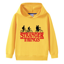 (Yellow,Child 120cm)Felpa con cappuccio casual Stranger Things bambino manica lunga top pullover