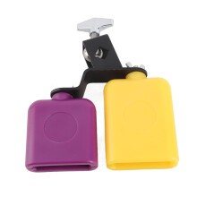 CB30 Yellow and Purple Square Wooden Fish Cow Bell for Cattle High & Low Tune