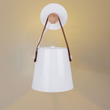 Contemporary Wooden Iron Wall Light Fixture for Room Porch Bedroom White