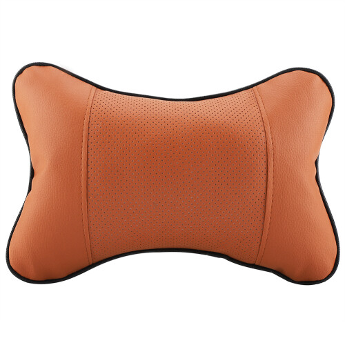 Soft Auto Car Headrest Pillow, Breathable Support Cushion, Brown 2