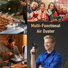 Compressed Air Duster,180000RPM Electric Air Duster with LED Display Cordless Air Blower for Keyboard/Car/Home Cleaning
