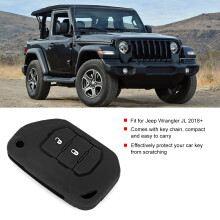Black Silicone Car Key Pouch for Jeep Wrangler JL