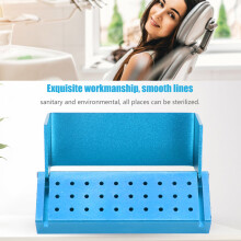 Aluminium Dental Tool Disinfection Box with Burs Holder Autoclavable Blue
