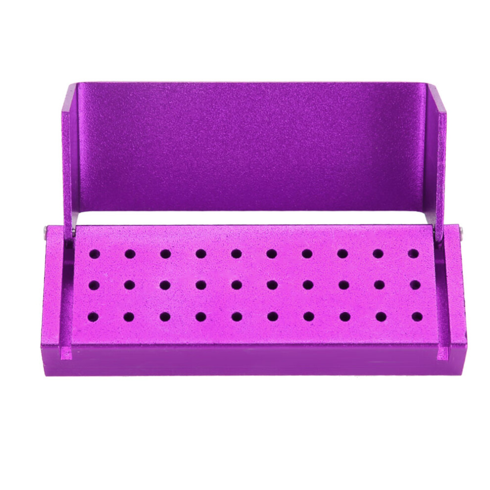 Dental Disinfection Box Aluminium Case for Burs & Tools Autoclavable Purple