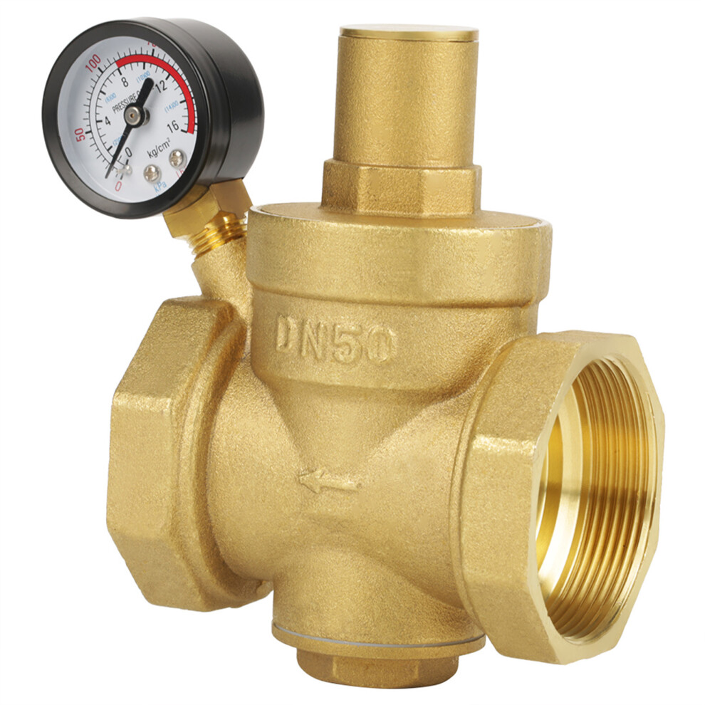 Bsp Dn50 Brass Water Pressure Reducing Valve With Gauge, Adjustable 4911392700552