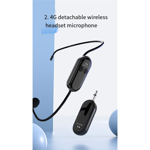 2 in 1 Wireless Microphone Headset Long Range Mic System Headset Mic Voice Amplifier for Teaching Stage Performers 2