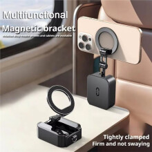 Magnetic Phone Stand Mount Foldable Extendable Portable Travel Holder for Desk, Airplane, Train Phone Holder White