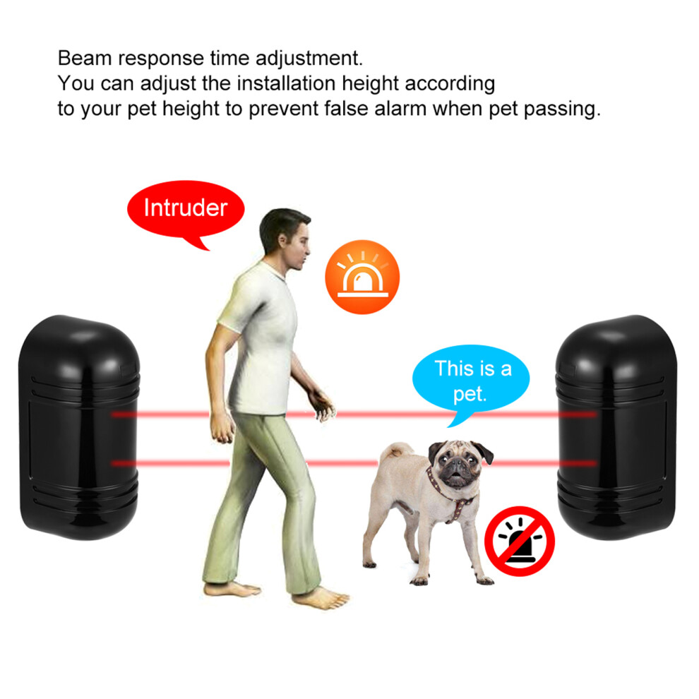 Wired Infrared Beam Sensor Detector 100M Alarm System, Aluminum, 16.9X8.5cm 9381392701791