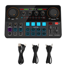 New H500 Sound Card Live Broadcast 12 Electronic Tone Sound Card Audio Soundcar Voice Changer for Mobile Phone Computer