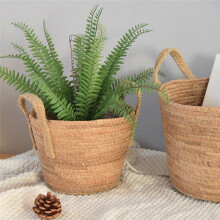 Cestas de Flores Portáteis Trançadas Vasos de Plantas de Vime Vasos de Plantas Cestas de Armazenamento Decoração para Casa Cestas de Flores A