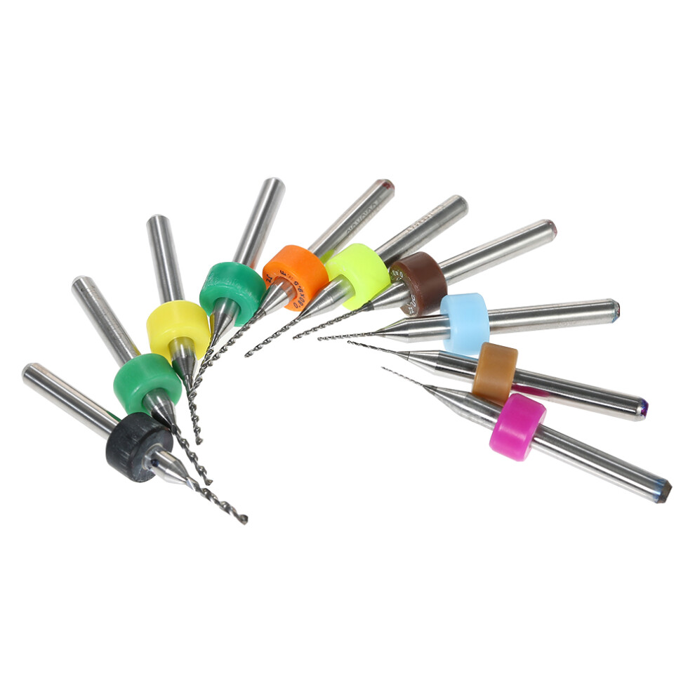 10Pcs Tungsten Carbide Micro Drill Bits For Pcb Engraving Sizes 0.3Mmâ1.2Mm 9341392706387