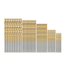 50pcs Titanium Coated HSS Twist Drill Bits Set 1.0-3.0mm for Wood Plastic