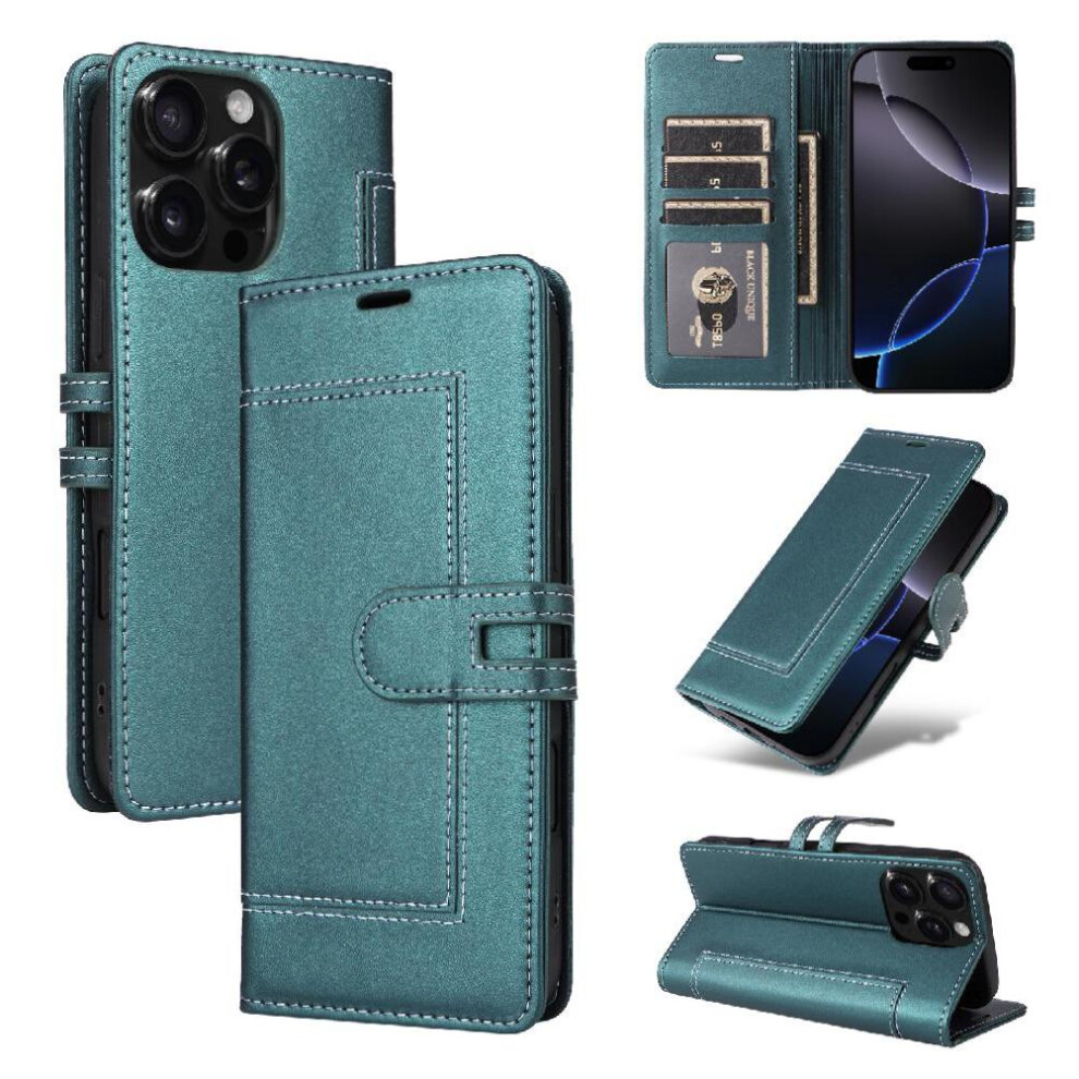Photos - Case  Flip  For IPhone 12 Pro Max Card Slots RFID Blocking Magnetic Buckle Closure Premium PU Leather Kickstand