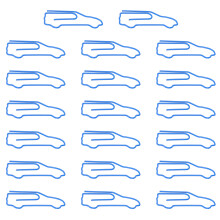 20 Stück Blaue Autos Mini Papierspanner, 3,8 cm Leichte Büro-Lesezeichen