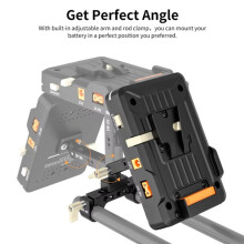 VP1 V-Mount Plate with PD 14.8V, 15MM Rod Clamp, Standard V Battery V-Lock Plate Adapter for Professional Videography