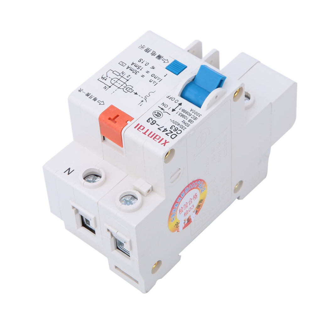 Dz47le 1P 230V-400V 60A 4Ka C Type Rccb Residual Current Circuit Breaker 6911392885462