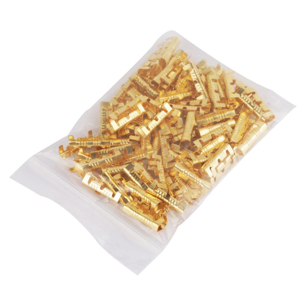 100Pcs Brass Quick Connect Wiring Crimp Terminals 0.5-1.5Mm Square Electrical 8401392711154