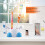 Kids Bathroom Accessory Blue Toothbrush Holder 3-Min Countdown Timer Durable 4