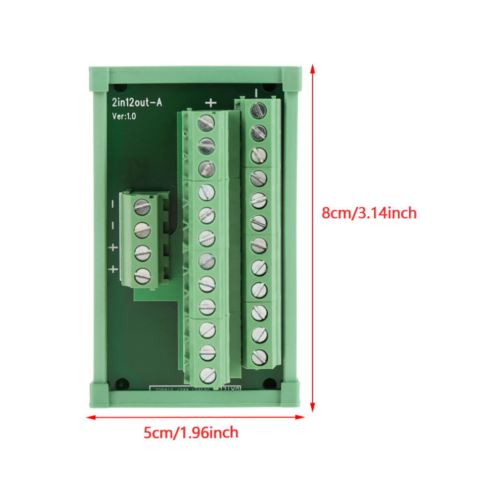 12 Position Power Interface Module For Din Rail Compact Metal Mount Board 9441392712033