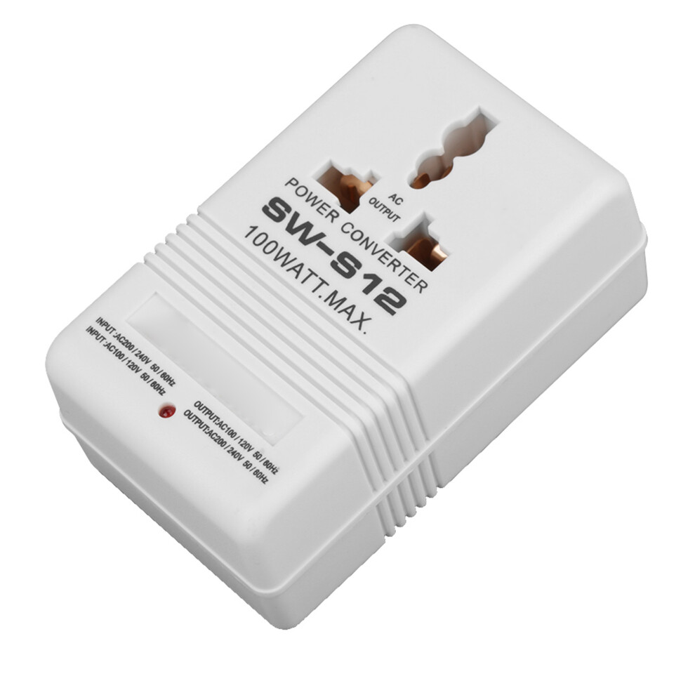 100W Voltage Converter Transformer, Small, White, 9X5.5cm 8421392713408