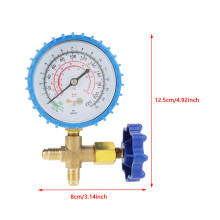 Refrigerant Pressure Gauge R410A R22 R134A R404A, 220psi, Blue