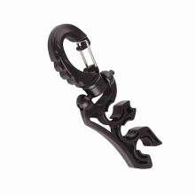 Diving BCD hose holder double with clip buckle hook - Black