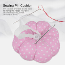 Pink Pumpkin Shaped Pin Cushion Wrist Strap for Sewing & Craft DIY