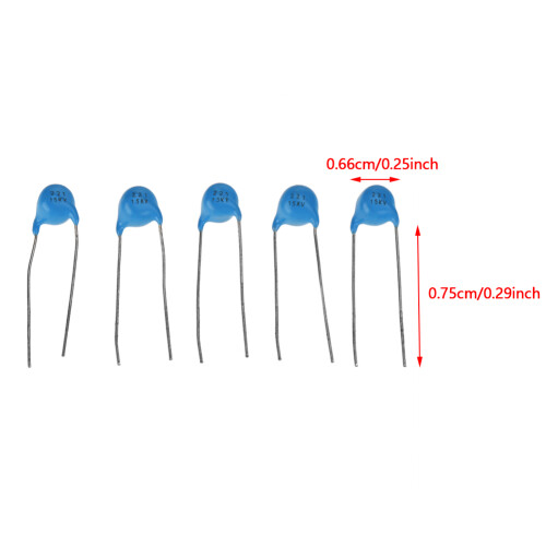 25Pcs 220pF 15KV Ceramic Capacitors Monolithic 6.6mm High Voltage Kit