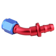 AN6 45 Degree Push-On Twist Lock Oil Gas Fuel Line Fitting Blue/Red