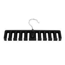 10 Slot Tie Belt Scarf Rack Organizer, 30.5cm, Black/Beige/Brown