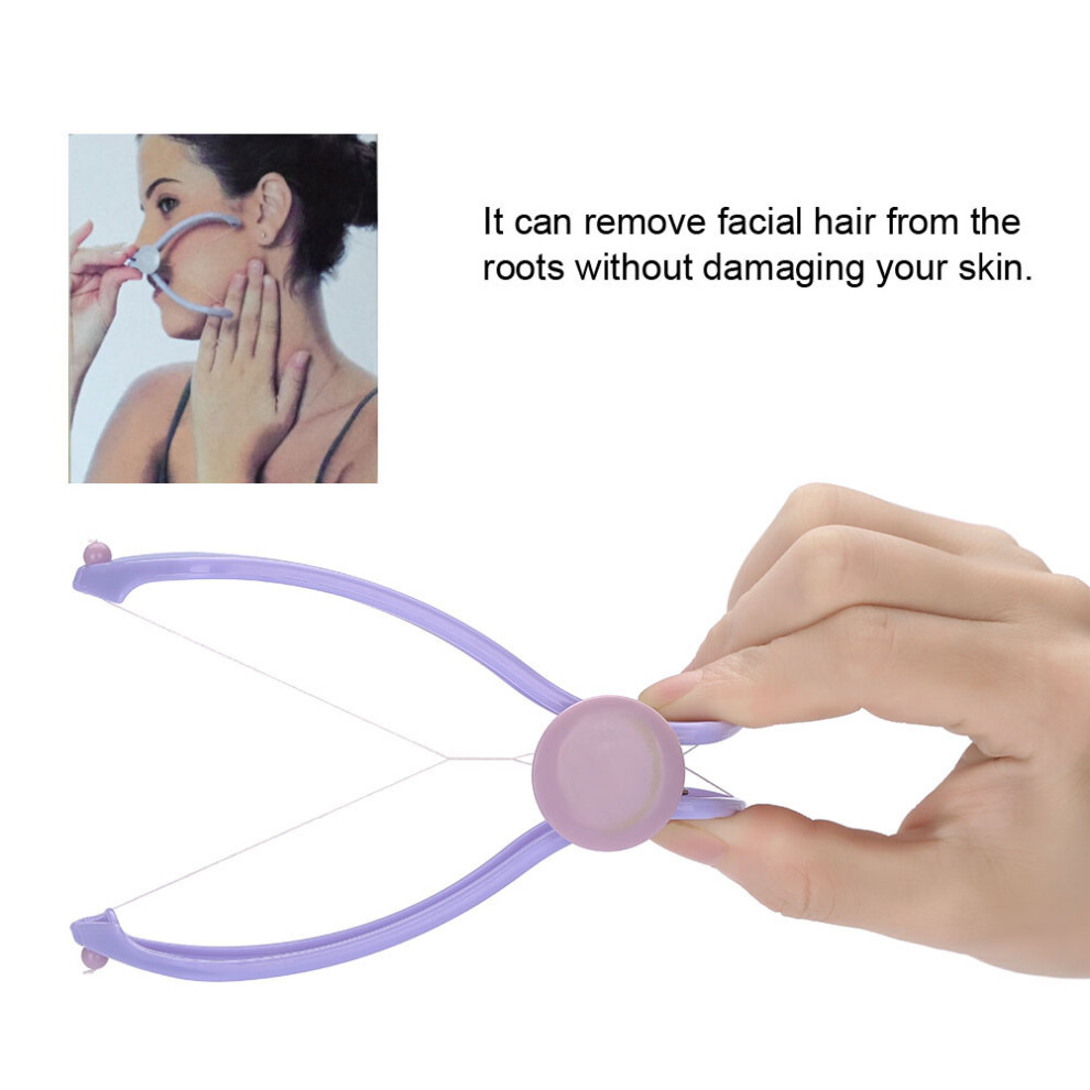 Purple Facial Hair Removal Threading Epilator With 10 Cotton Lines, Portable
