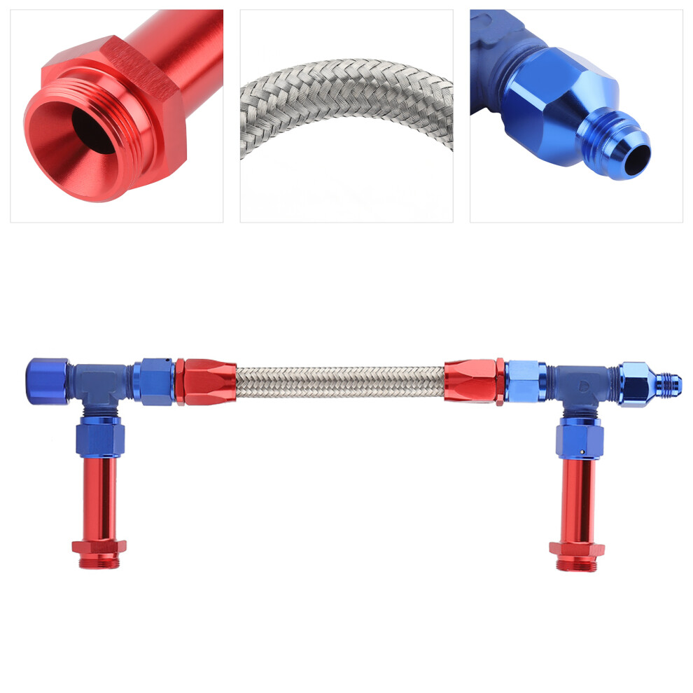 An8 Braided Dual Feed Fuel Line Kit With An6 Adapter For 4150 Carb 8451392717991