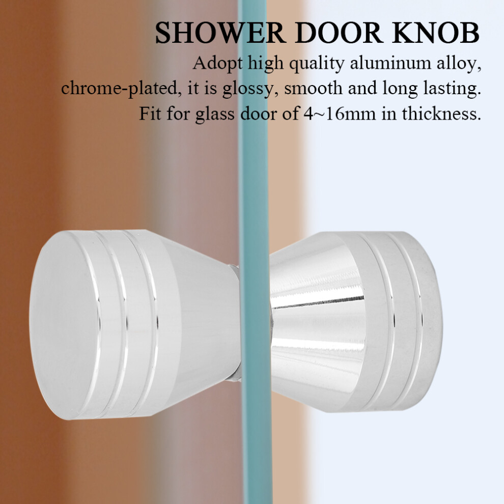 Aluminum Alloy Chrome Shower Glass Door Pull Handle, Silver, 3X6cm 8381392718875