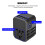 Universal Travel Adapter Plug with 4 USB Ports, Type C, Black 7