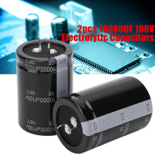 2pcs 10000uF 100V Electrolytic Capacitors 105C 35x50mm Black