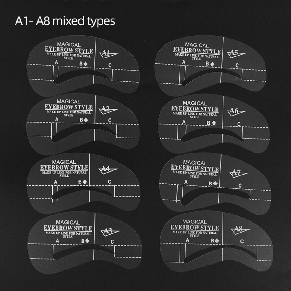 24Pcs Transparent Reusable Eyebrow Stencil Makeup Template Tools