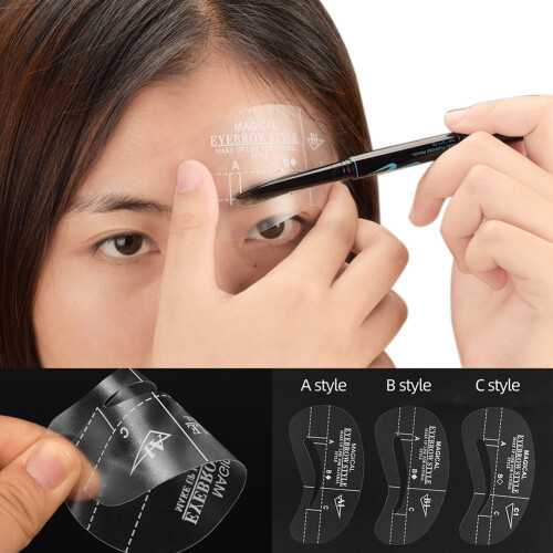 24Pcs Transparent Reusable Eyebrow Stencil Makeup Template Tools 2