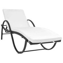 Transat silla larga tumbona cama de jardín terraza mueble de exterior con cojín de resina