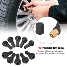 10 Pack Black TR412 Tyre Valve Stems