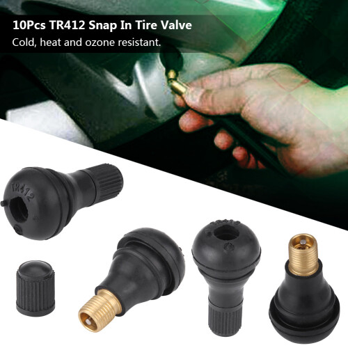 10 Pack Black TR412 Tyre Valve Stems 1