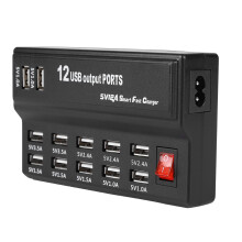 12-Port USB-Ladestation 5V 10A Netzteil für Reisen & Zuhause