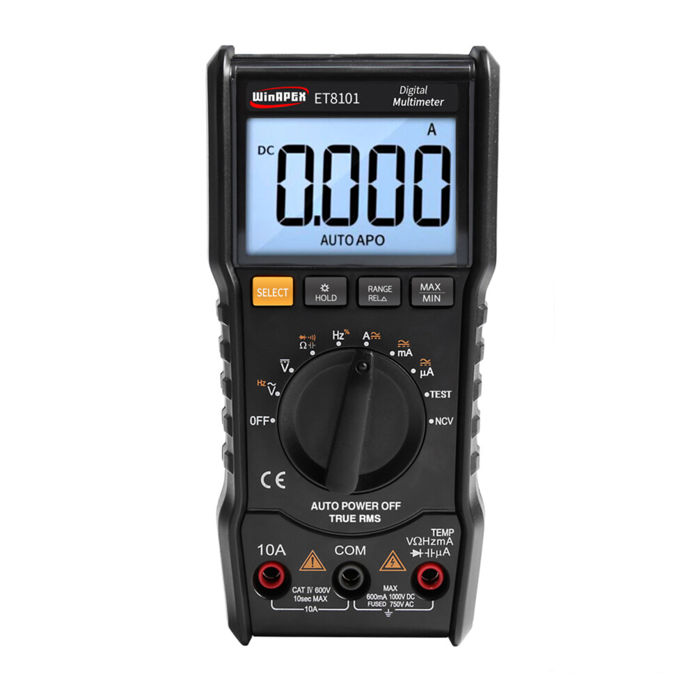 Winapex 6000 Counts Digital Multimeter, Size 145X70x32mm, Black 3561392731745