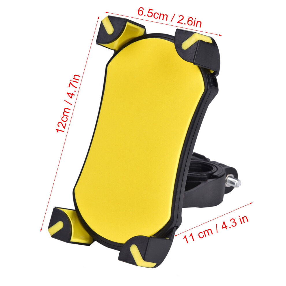 Bike Phone Mount For 3.5-6.5 Inch Smartphones, Durable, Tool-Free Yellow 8121392731685